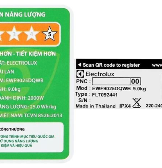 Máy giặt Electrolux UltimateCare 100 Inverter 9 kg EWF9025DQWB