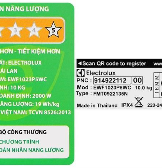 Máy giặt Electrolux UltimateCare 500 Inverter 10 kg EWF1023P5WC