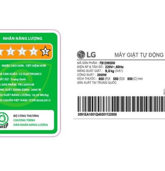 Máy giặt LG Inverter 9 kg FB1209S5W